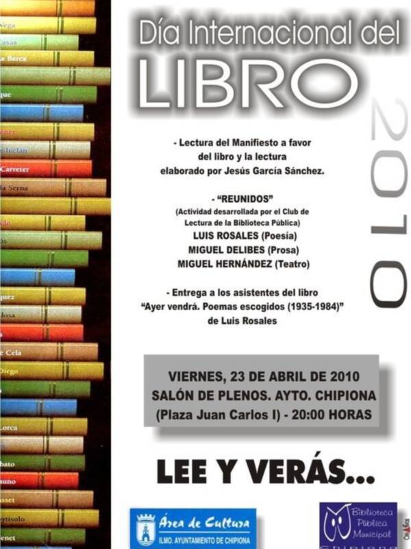 Convocados los actos conmemorativos del Día Internacional del Libro(Chipiona)