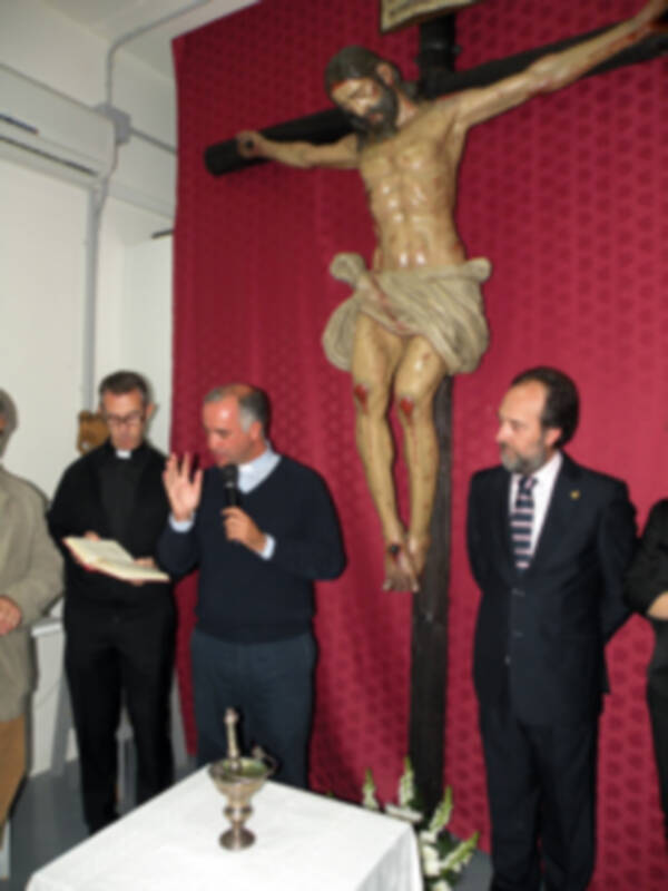 Sevilla. Bendición e inauguración del estudio de escultura de Manuel  Mazueco García.