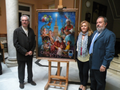 Sevilla.Presentado el cartel anunciador de la cabalgata de Reyes Magos del 2013, obra del pintor José Alberto Bedoya.