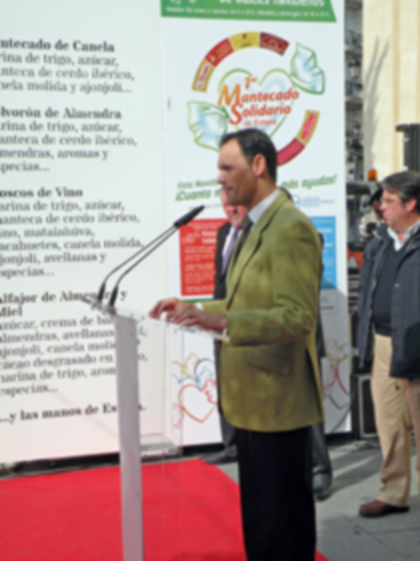 Sevilla. EL sábado los empresarios de Estepa hicieron entrega en el acto de 1500 kilos de Productos Navideños para las familias necesitada de Sevilla.