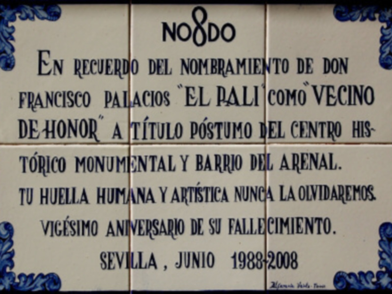 Sevilla.     ACTO DEDICADO A PACO PALACIOS "EL PALI", EN  "TEMAS SEVLLANOS"   