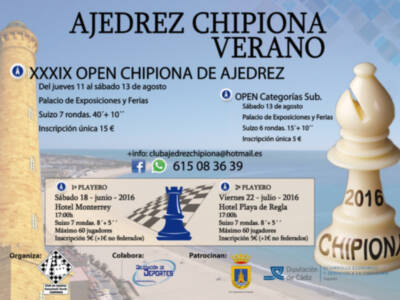 El histórico Open y dos torneos playeros oferta del Club de Ajedrez Caepionis Turris para este verano