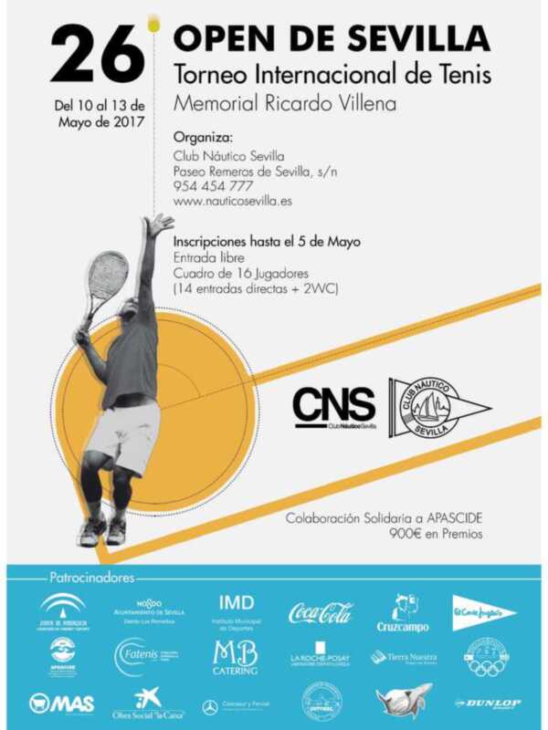 El Open internacional de tenis de Sevilla-Memorial Ricardo Villena ya tiene cartel