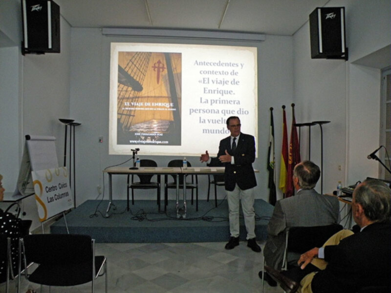 Presentación en la casa de las columna del libro, “El Viaje de Enrique, la primera persona que dio la vuelta al mundo” de José Fernández Díaz
