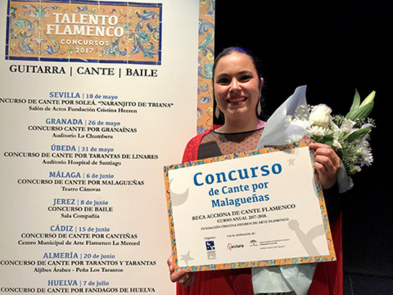 La cantaora granadina Marta la Niña, de 30 años, gana en Málaga el Concurso Talento Flamenco de Cante por Malagueñas 2017