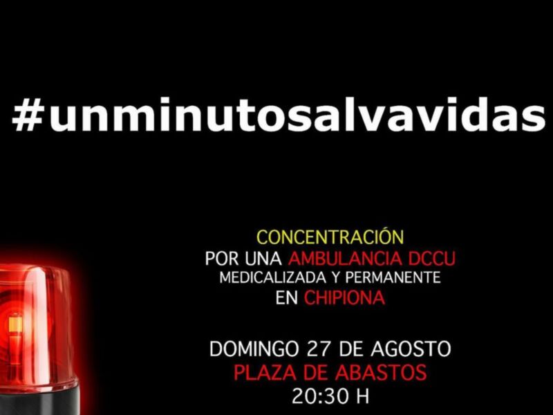 Una nueva concentración demandará el domingo 27 que la ambulancia de cuidados críticos medicalizada se quede todo el año en Chipiona