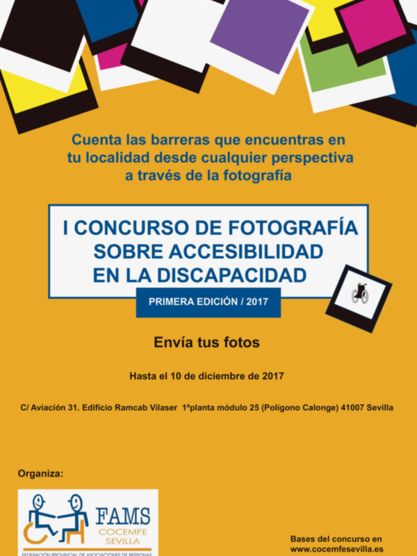 FAMS-COCEMFE Sevilla convoca el I concurso de fotografía sobre Accesibilidad en la Discapacidad 2017