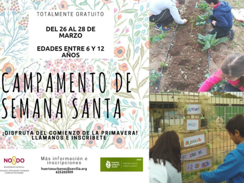 Campamentos en huertos urbanos para niños y niñas durante la Semana Santa