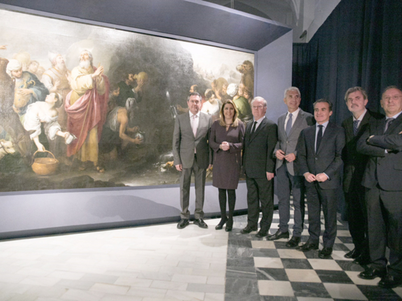 Inaugurada la muestra que exhibe los dos grandes Murillos restaurados por el IAPH del Hospital de La Caridad