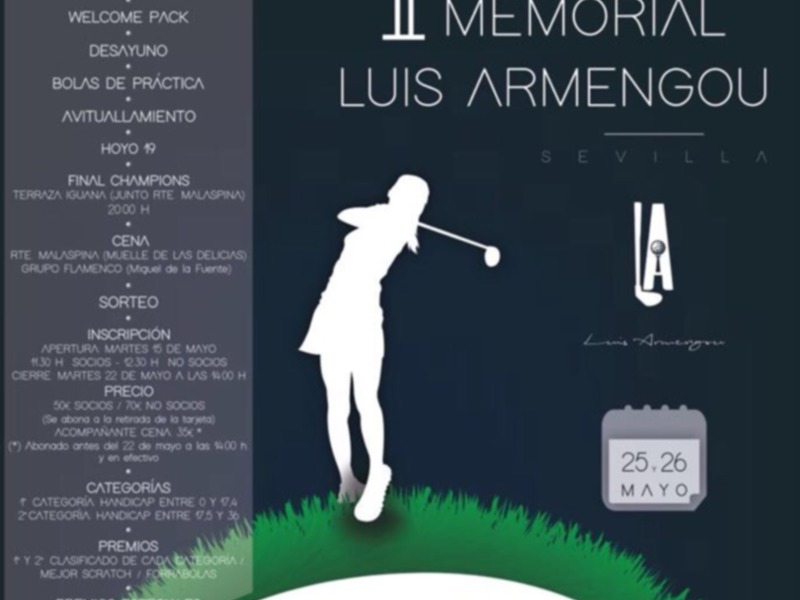El próximo 25 y 26 de mayo se celebra el II MEMORIAL LUIS ARMENGOU