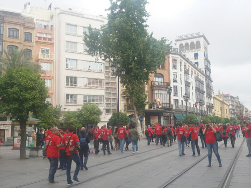Las calles de Sevilla se llenan de fotografos aficionados.