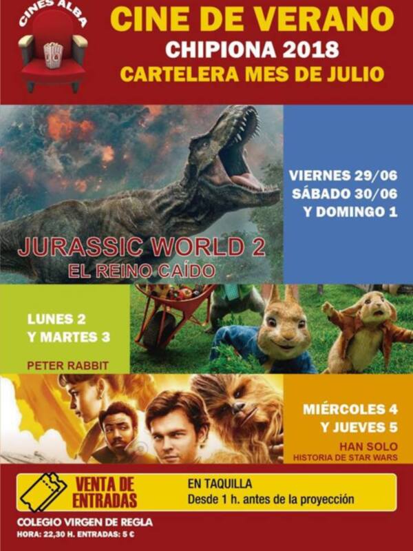 Las noches chipioneras se vuelven a llenar de la magia del cine de verano desde hoy viernes en el Colegio Virgen de Regla