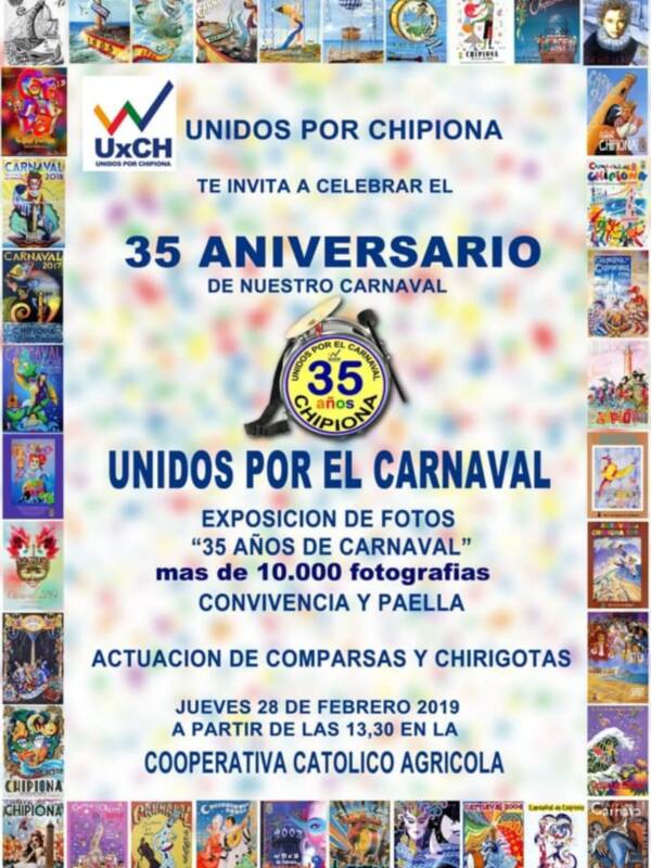Unidos por Chipiona celebra 35 años del Carnaval con una exposición fotográfica y diversos actos