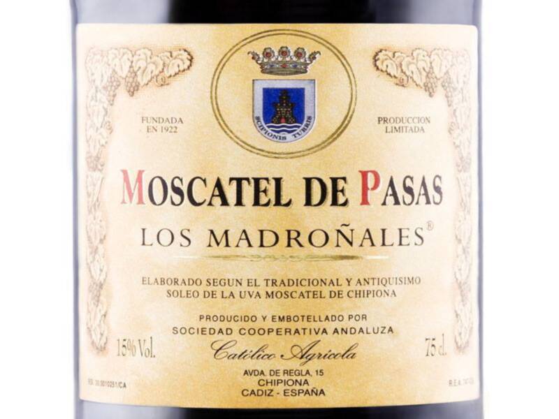 El moscatel de pasas Los Madroñales de la Cooperativa Católico Agrícola obtiene el Bacchus de Oro 2019