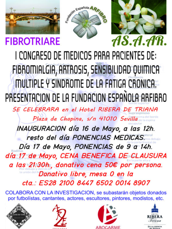 I Congreso Médico para pacientes de Fibromialgia el 16 y 17 de Mayo en Sevilla organizado por Fibrotriare