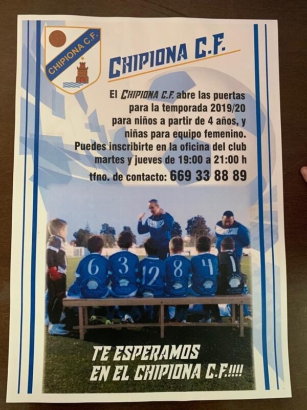 La campaña de captación de socios del Chipiona Club de Fútbol incluye la formación de un conjunto femenino