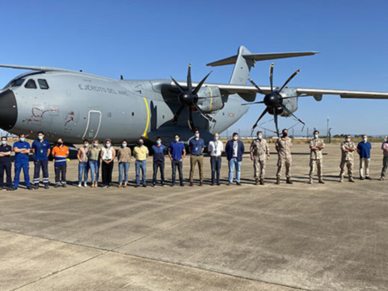 El pasado día 31 de agosto, la Maestranza Aérea de Sevilla finalizó la primera revisión ejecutada sobre un avión A400M del Ejército del Aire. 