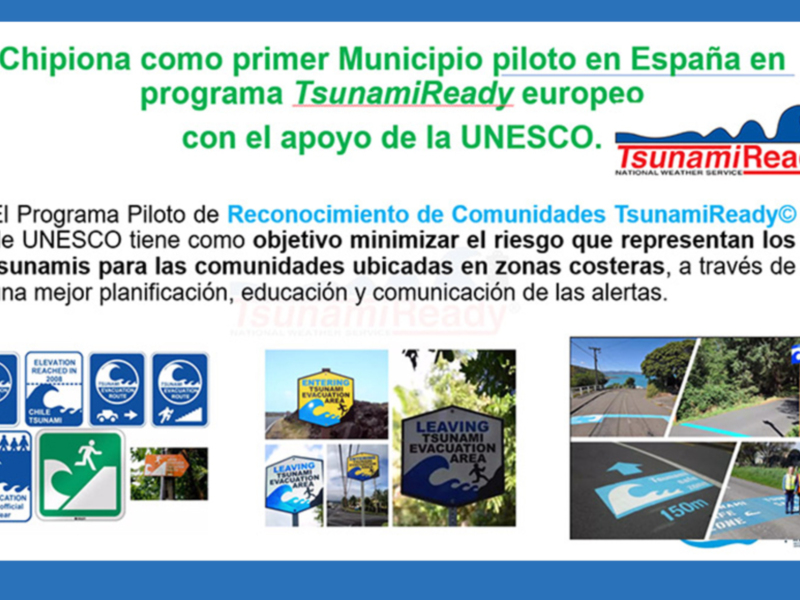 Esta tarde tendrá lugar la presentación del plan de actuación ante el riesgo de maremotos en Chipiona, Plan TsunamiReady