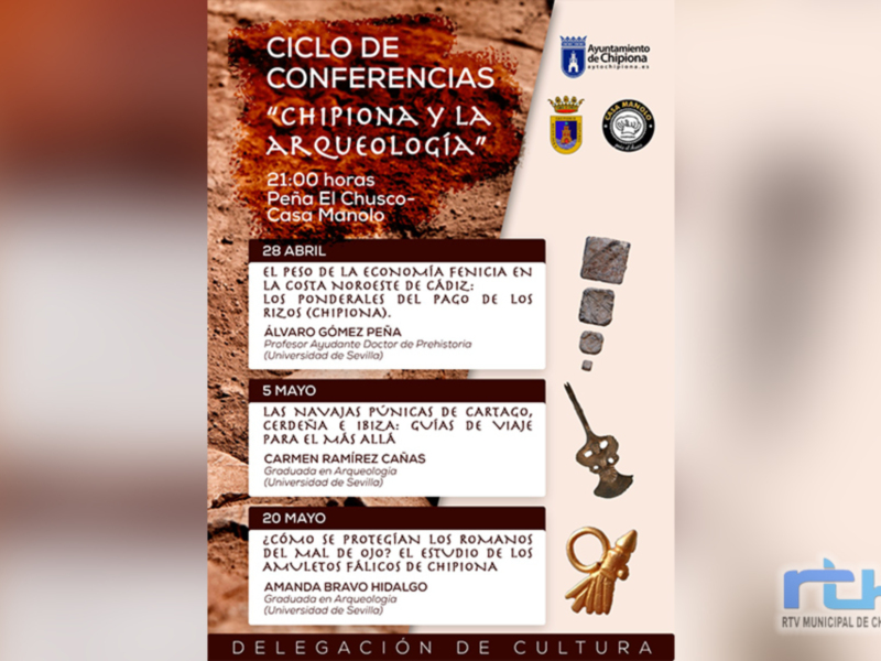 La Delegación de Cultura ofrecerá un ciclo de conferencias sobre la arqueología y Chipiona en la sala de Espacio Vacío