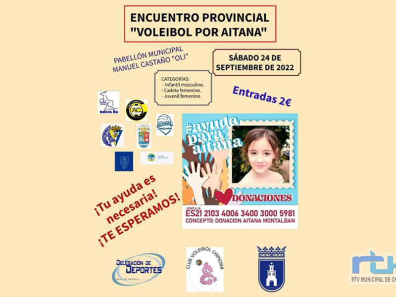 El voleibol chipionero se suma este sábado a la causa de Aitana con una amplia jornada con casi 40 partidos 