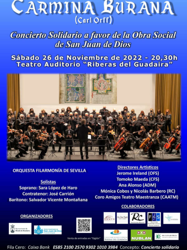 “Concierto solidario a favor de la Obra Social de San Juan de Dios”.