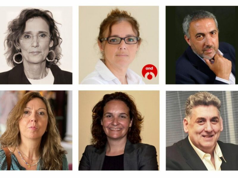 Las periodistas Lourdes Lucio y Lucrecia Hevia, con eldiario.es/Andalucía, Premios de la Comunicación de la Asociación de la Prensa de Sevilla