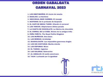 La Cabalgata de Carnaval de Chipiona de 2023 contará con un individual, 11 grupos de hasta 50 componentes y 6 de más de 50 