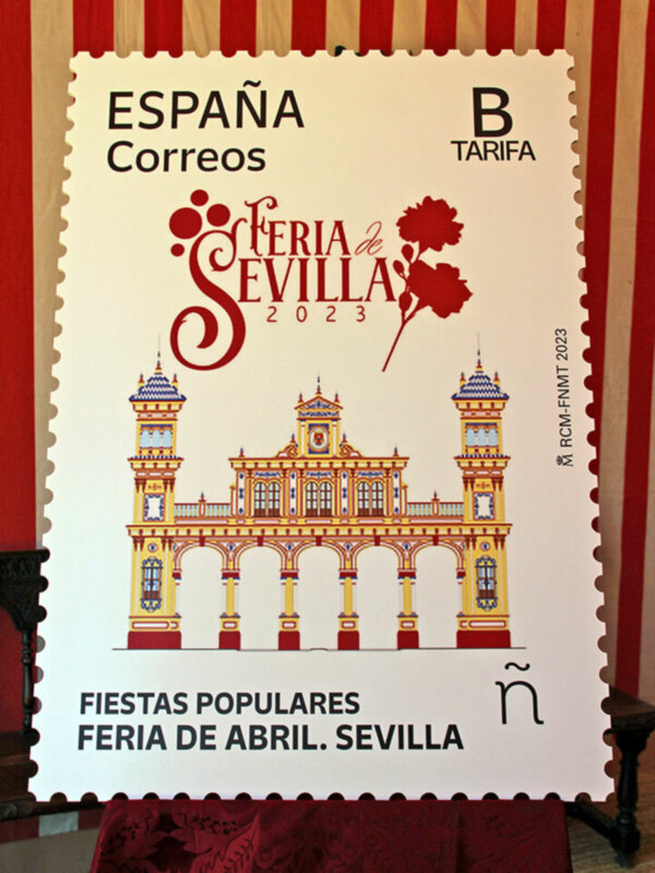 Correos emite un sello con la portada de la Feria de Abril de este año 2023