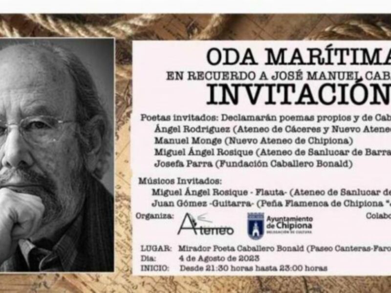 Nuevo Ateneo y Cultura organizan un acto en recuerdo al poeta Caballero Bonald