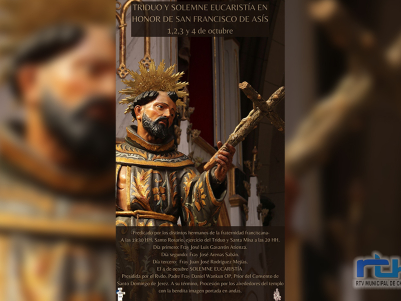 El Santuario de Regla celebra del 1 al 4 de octubre un triduo y una solemne eucaristía en honor de San Francisco de Asís 