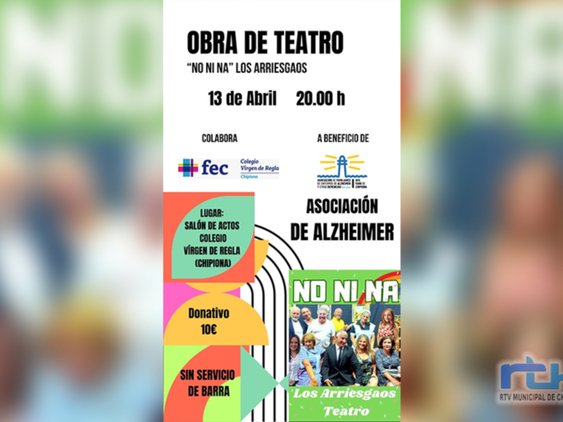 La próxima semana habrá teatro en Chipiona a beneficio de Alzheimer con la compañía Los Arriesgaos