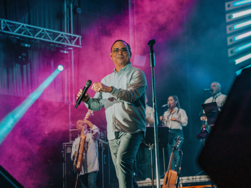 Imagen  del concierto que el cantante Gilberto Santa Rosa ha ofrecido en Bodegas Las Copas