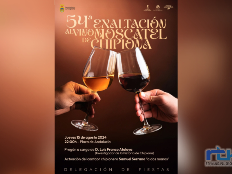 Chipiona se prepara para la exaltación al vino moscatel a cargo de Luis Franco que incluye un concierto de Samuel Serrano