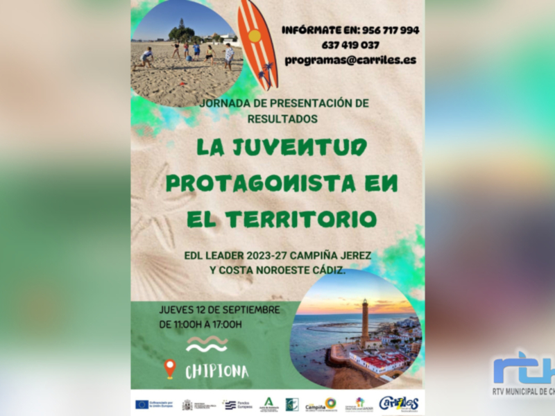 El GDR Campiña de Jerez Costa Noroeste presentará en Chipiona el 12 de septiembre la Estrategia de Desarrollo Local LEADER 2023-2027 para jóvenes