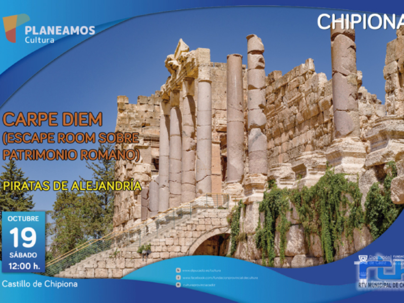 Planeamos Cultura presenta "Carpe Diem" en Chipiona, un escape room sobre patrimonio romano. Sábado 19 de octubre a las 12:00 h en el Castillo de Chipiona.