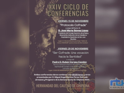 La Hermandad del Cautivo organiza el XXIV Ciclo de Conferencias que se celebran el próximo mes de noviembre
