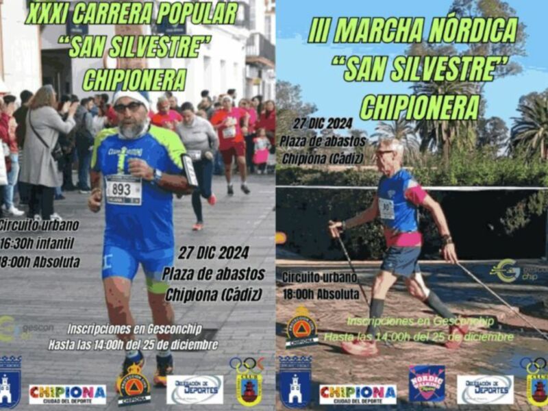 Esta tarde se disputan la Carrera Popular y la Marcha Nórdica San Silvestre de Chipiona