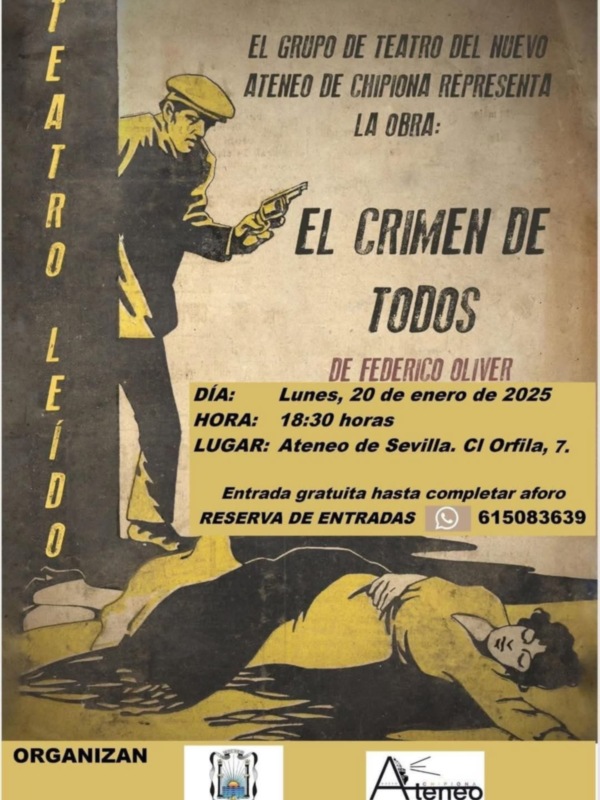 El lunes 20 de enero el grupo de teatro del Nuevo Ateneo de Chipiona se desplazará a Sevilla