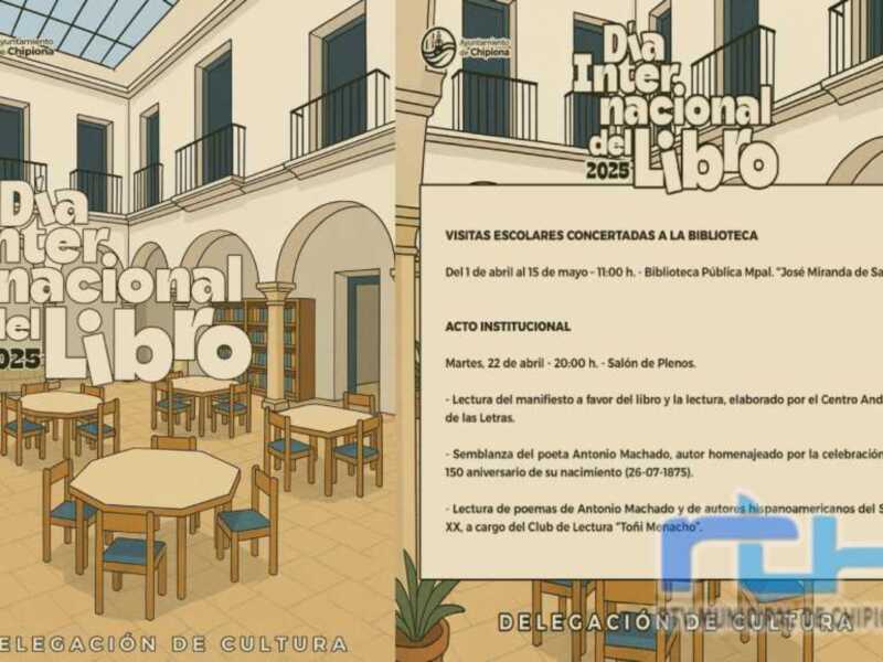 El 150 aniversario de Antonio Machado protagonizará mañana el Día Internacional del Libro en Chipiona
