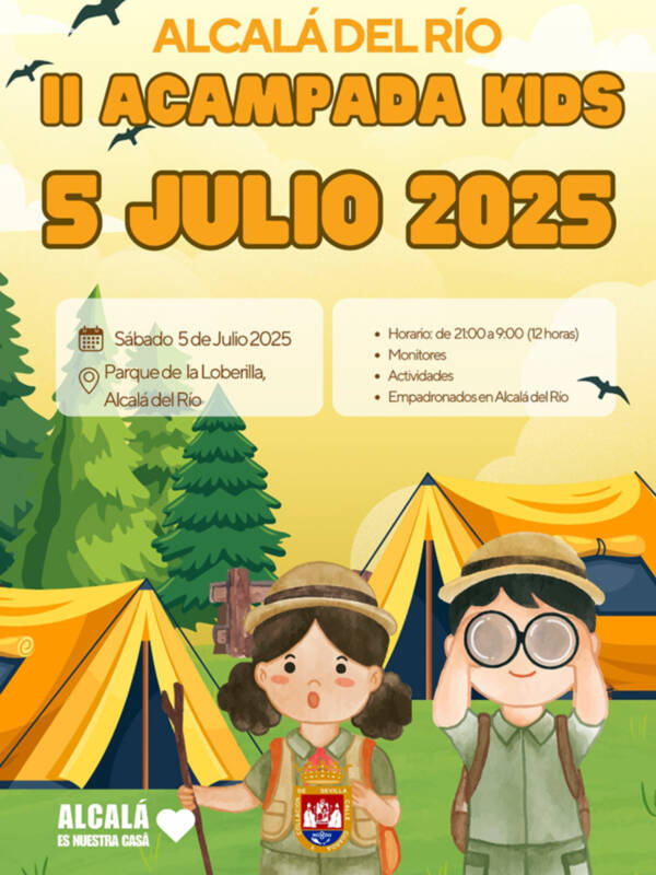 Regresa la Acampada Kids a Alcalá del Río diversión y naturaleza para los más pequeños