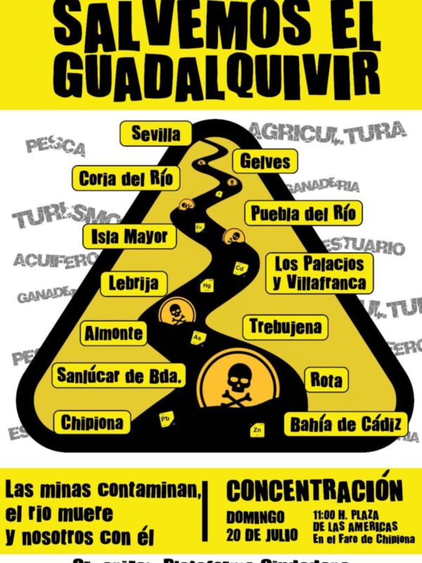 La Plataforma ‘Salvemos el Guadalquivir’ convoca a la concentración del domingo en Chipiona para pedir una moratoria de los vertidos