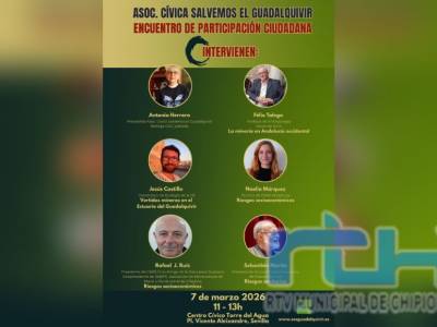 Rafael Ruiz López participará el sábado en el Encuentro de Participación Ciudadana Salvemos el Guadalquivir