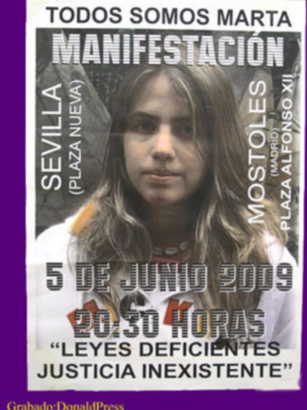 Tod@s somos MARTA DEL CASTILLO manifestación ciudadana simultanea en Sevilla y Madrid , próximo viernes 5 de junio 20:30 horas.