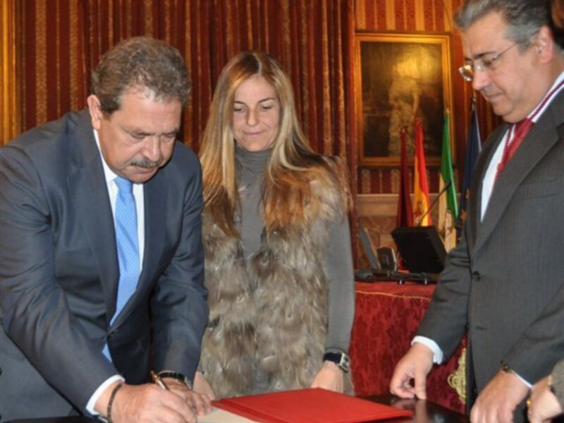 Arancha Sánchez Vicario, testigo de la boda en Sevilla del presidente de la federación española de tenis