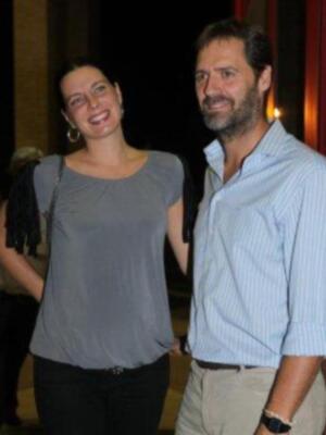 Alejandra Osborne y su marido en el cuarto mes de embarazo