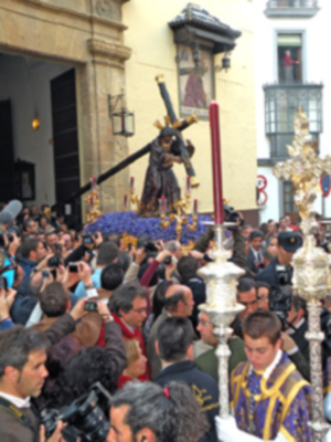 El Cristo de la Salud de la Hermandad de la Candelaria, presidio el Vía crucis, del consejo, de Hermandades y Cofradías de Sevilla 2012.