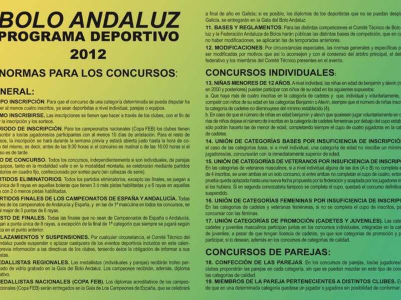 Todo a punto para iniciar el programa deportivo de bolo andaluz 2012