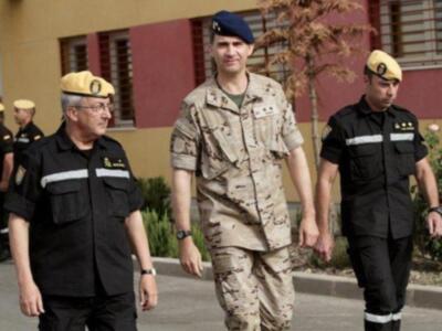 El príncipe Felipe en la base de Morón en una exhibición operativa de la UME