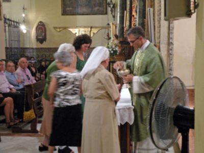 Procesión mañanera del Santo Patron San Gregorio de Osset de la localidad de Alcalá del Río