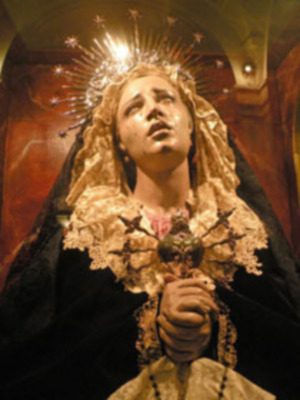 Sevilla. La Virgen de los Dolores del Convento del Santo Ángel de Sevilla.